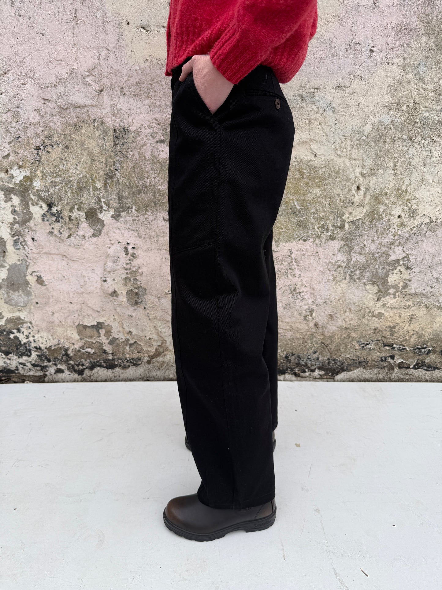 Lowie  Black Panelled Trousers