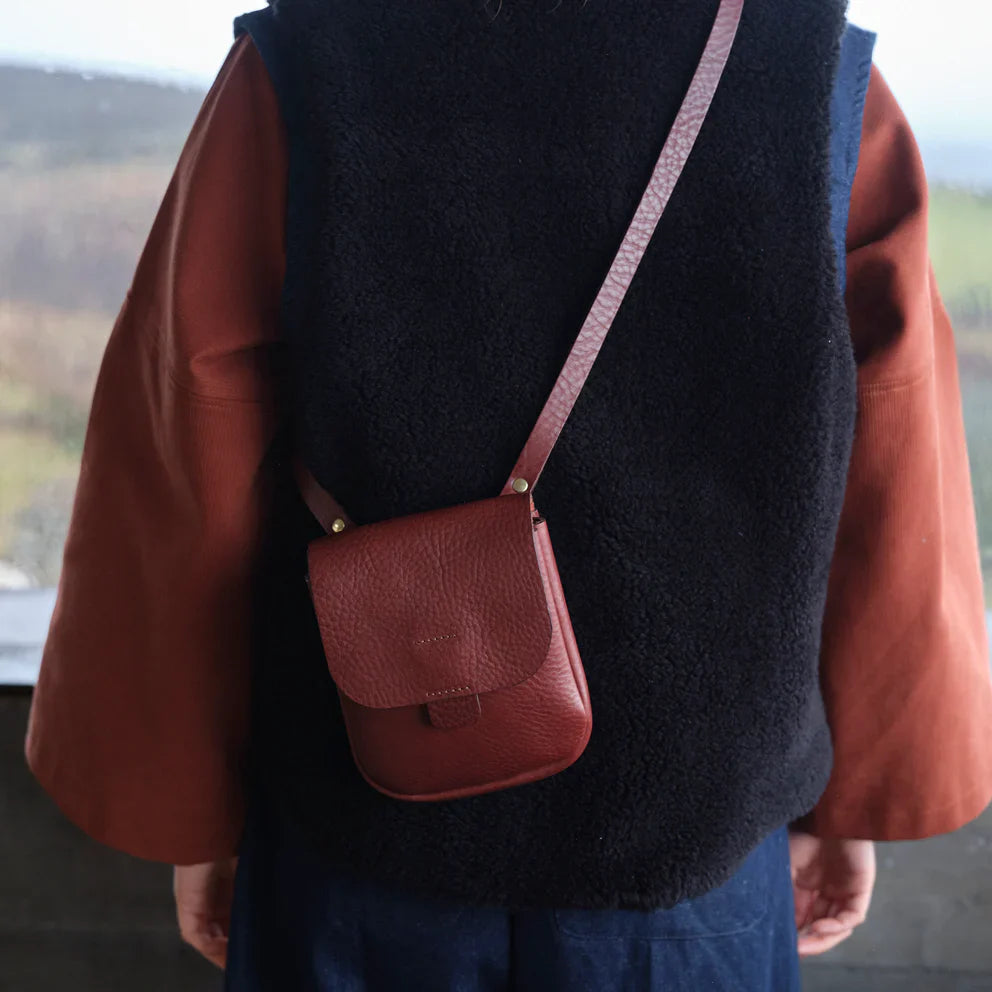 Kate Sheridan Chestnut Half Orbed Tab Bag
