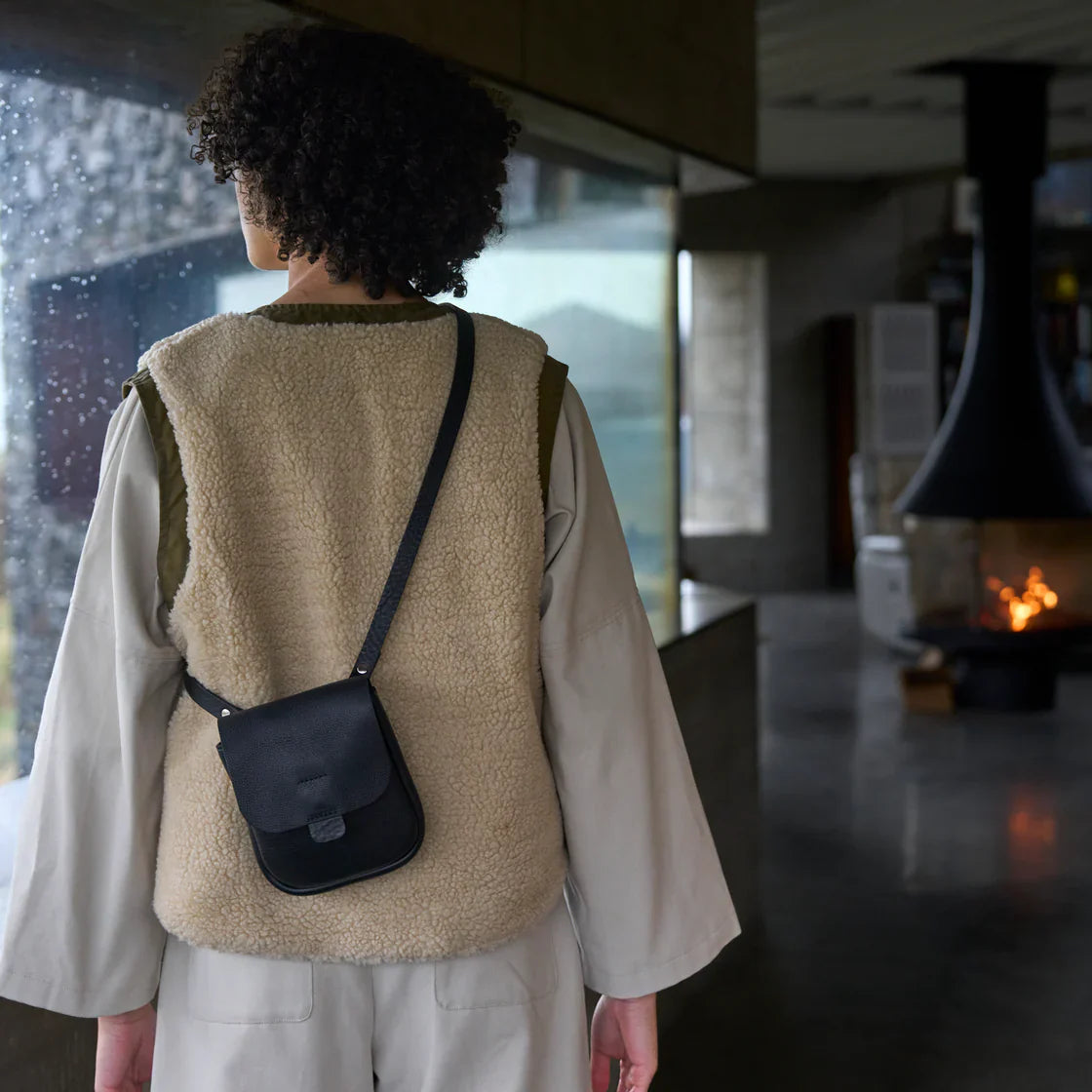 Kate Sheridan Black Half Orbed Tab Bag