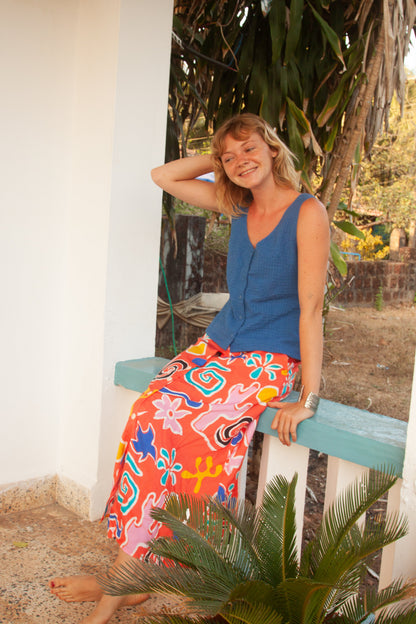 Lowie Desert Print Lyocell Skirt