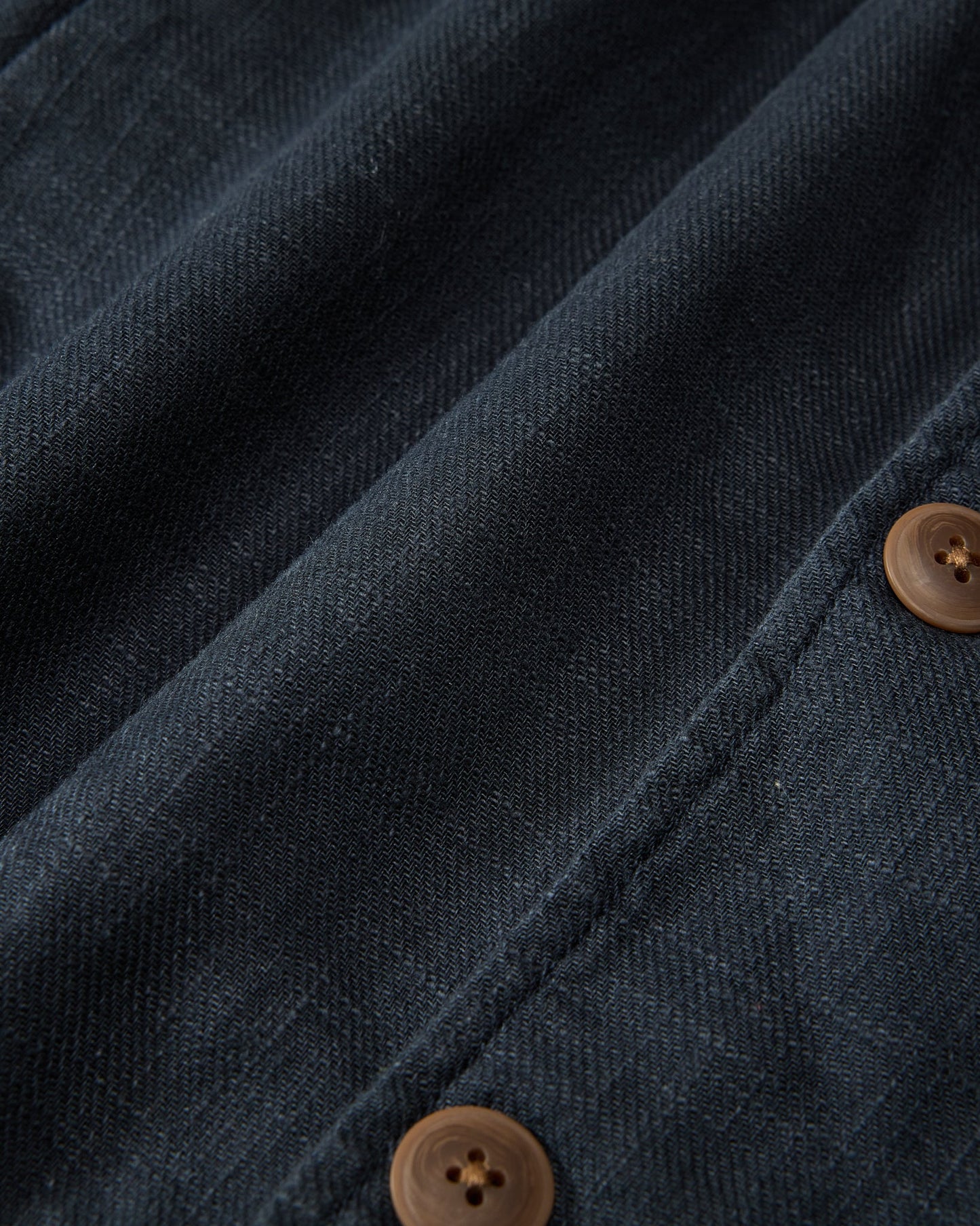 Nelson Ramie Stand Up Collar Jacket - Navy