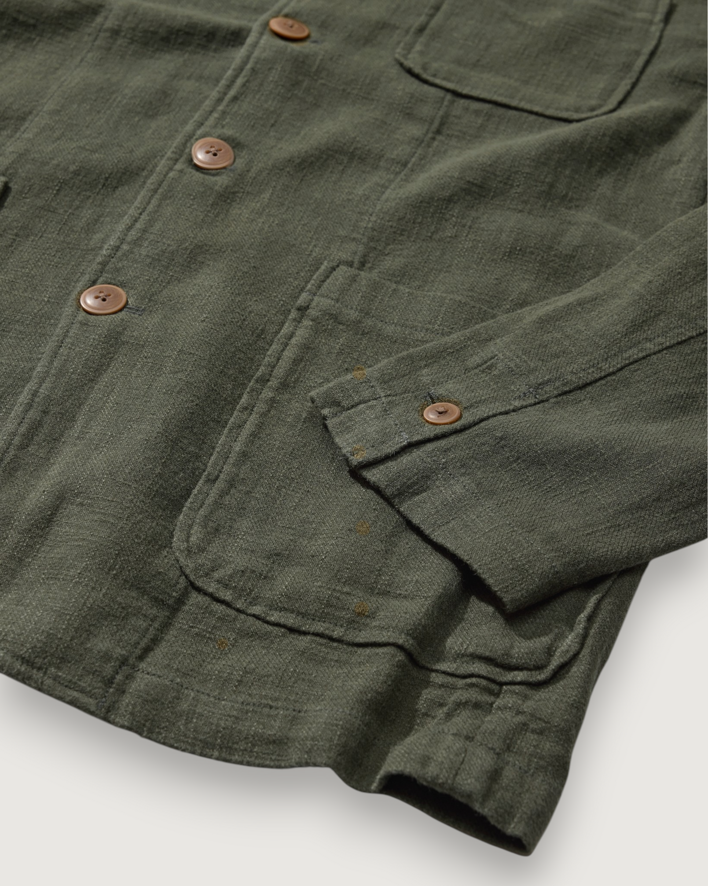 Nelson Ramie Stand Up Collar Blazer - Dark Olive