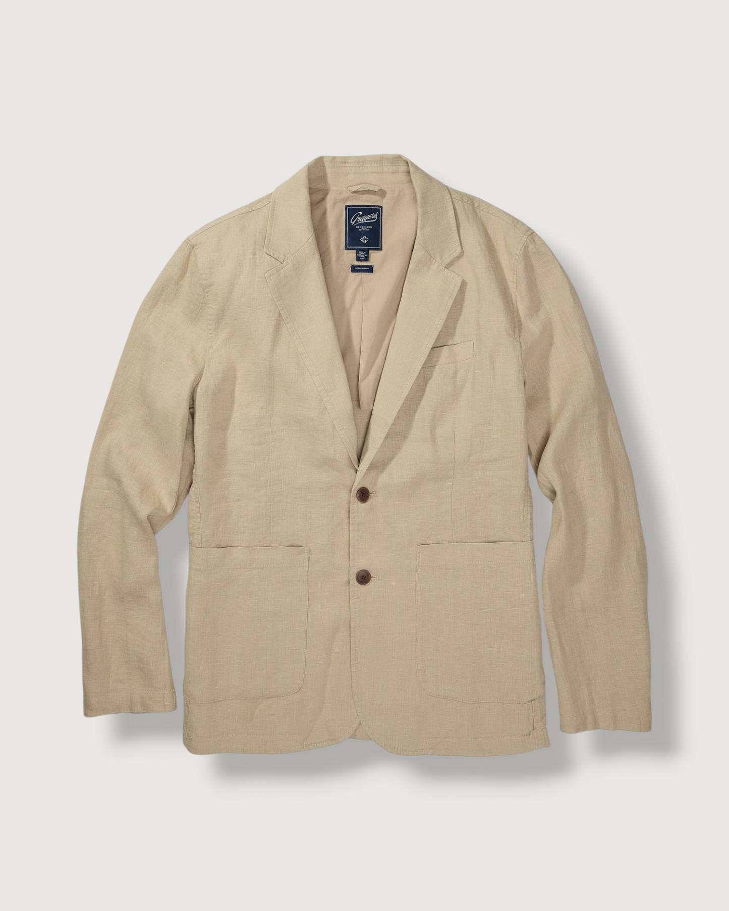 Bal Harbour 2 Button Linen Blazer - Khaki