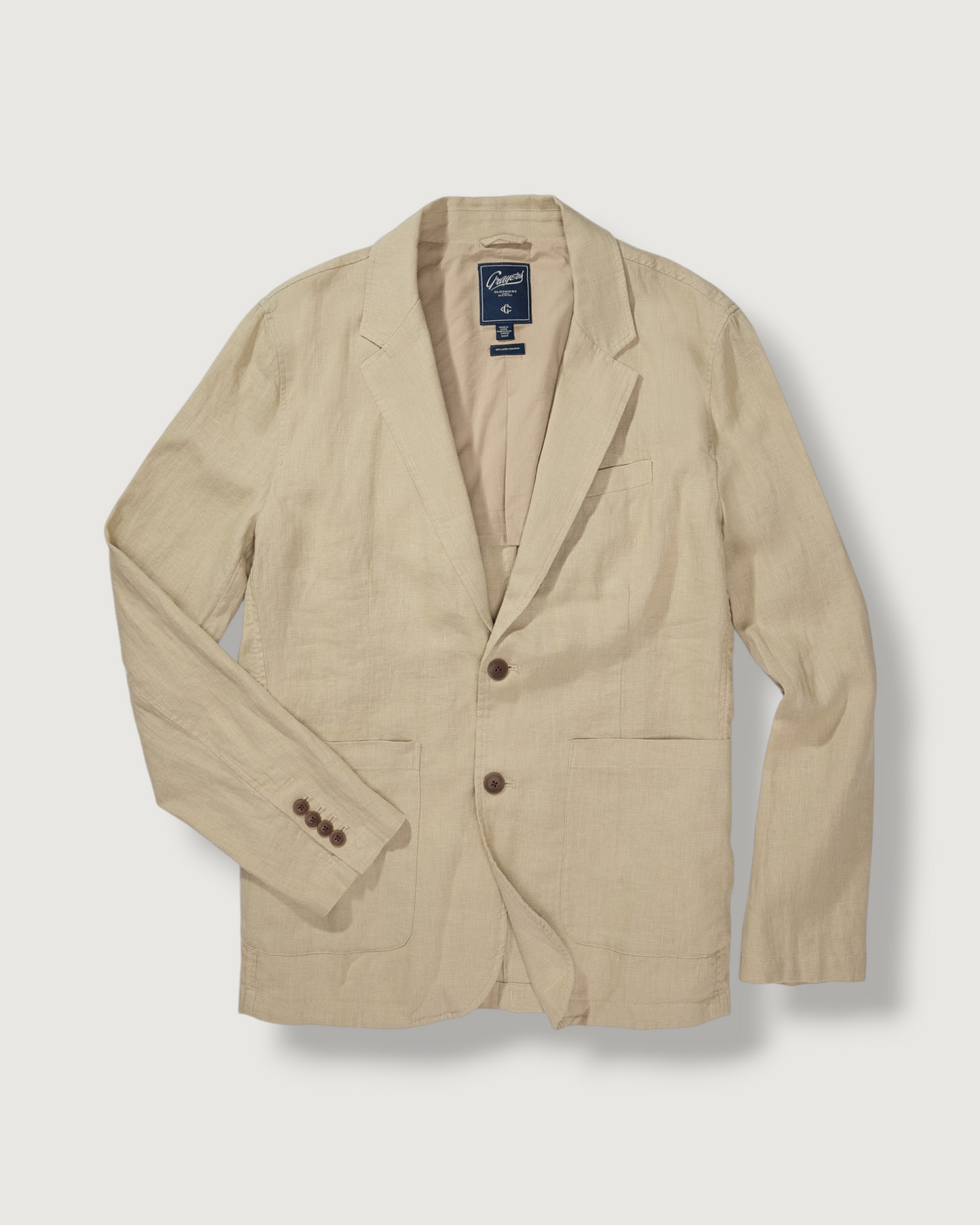 Bal Harbour 2 Button Linen Blazer - Khaki