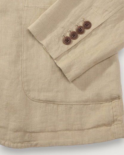 Bal Harbour 2 Button Linen Blazer - Khaki