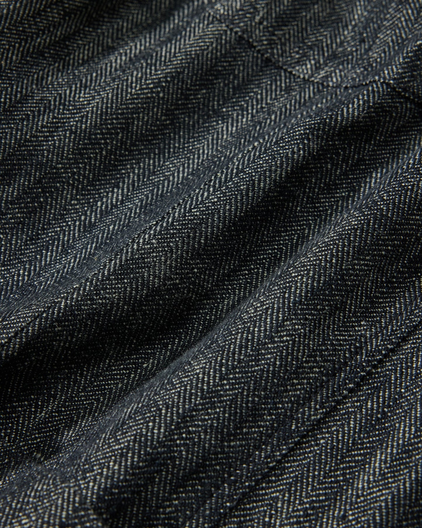 Gaudet Linen French Chore Jacket - Navy Herringbone