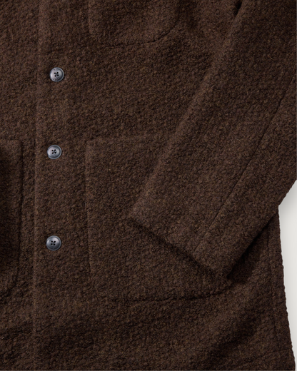 Wool Boucle Car Coat - Dark Chocolate