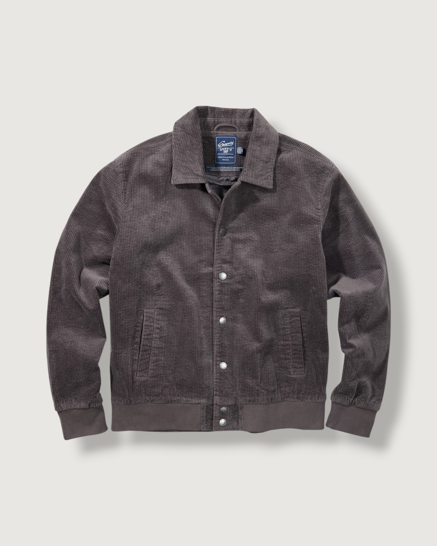 Fieldston Corduroy Varsity Bomber - Dark Gray