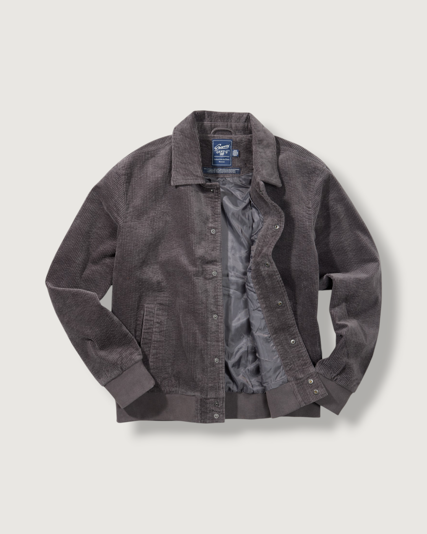 Fieldston Corduroy Varsity Bomber - Dark Gray