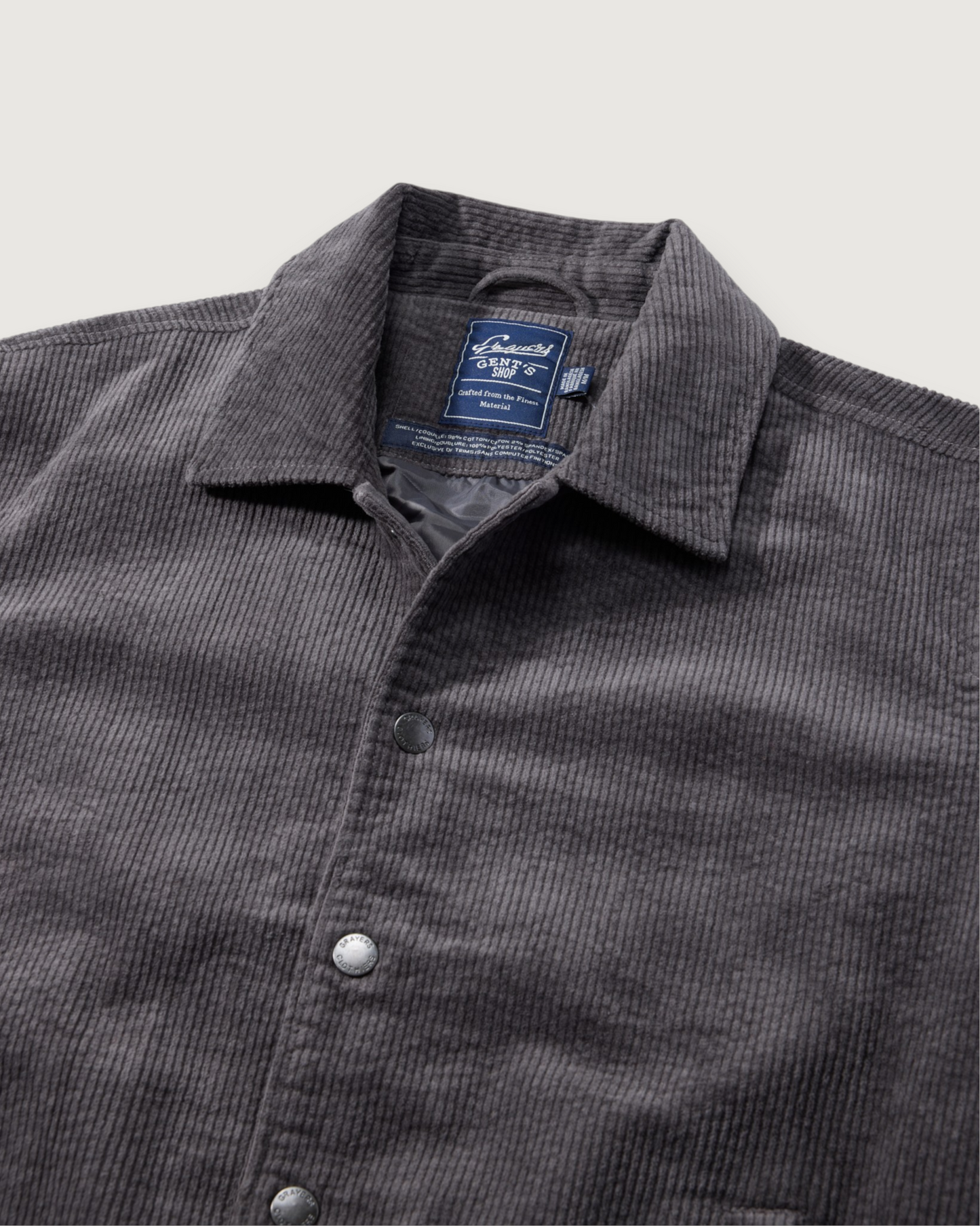 Fieldston Corduroy Varsity Bomber - Dark Gray