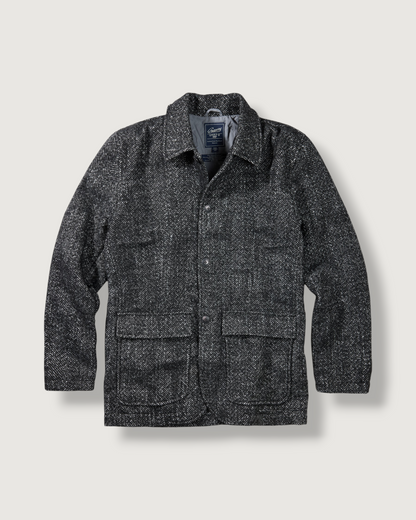 Bogie Wool Herringbone Car Coat - Charcoal