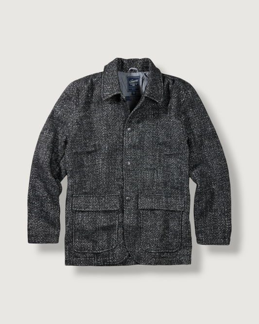 Bogie Wool Herringbone Car Coat - Charcoal