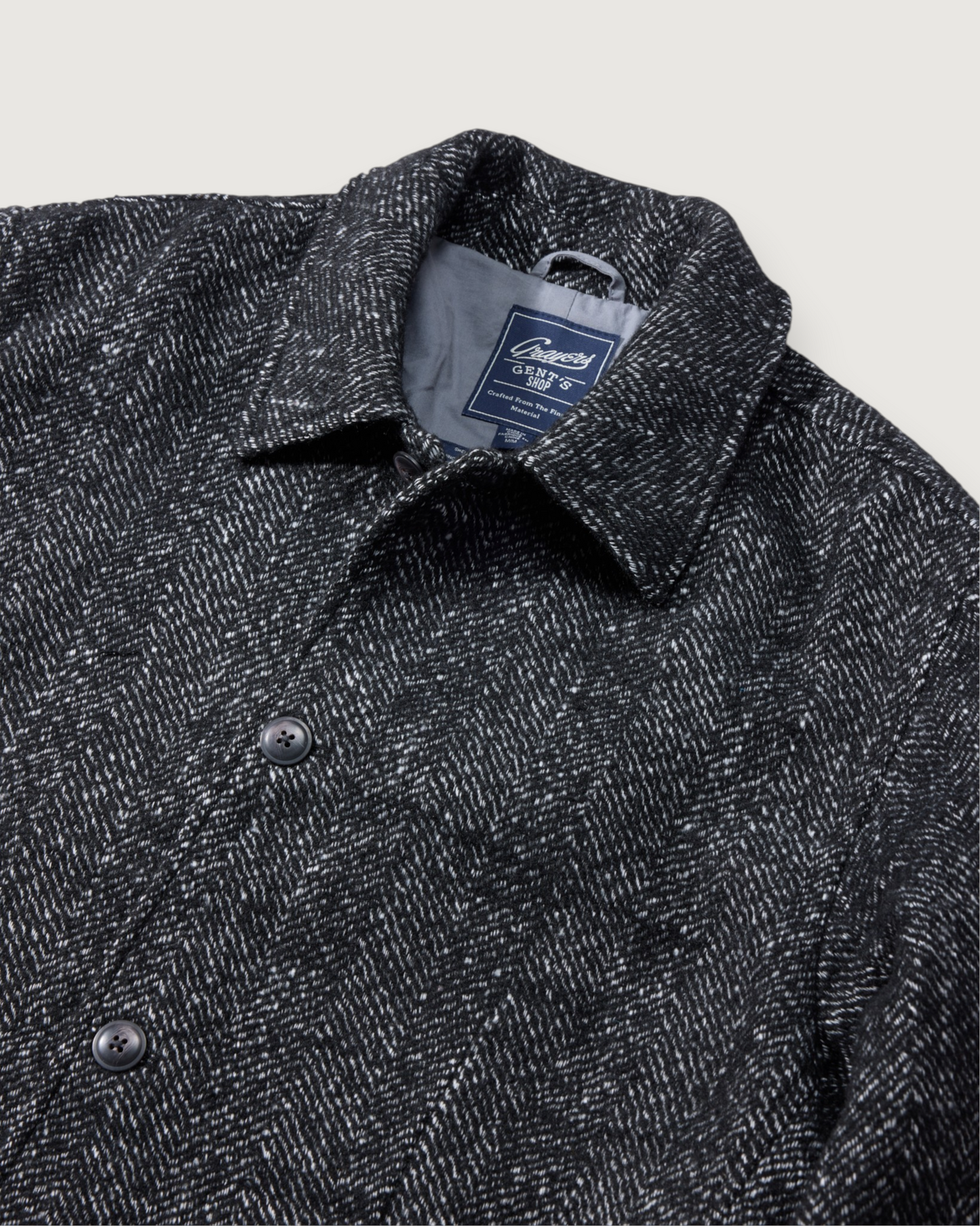 Bogie Wool Herringbone Car Coat - Charcoal