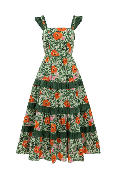 Juno Dress in Green Floral