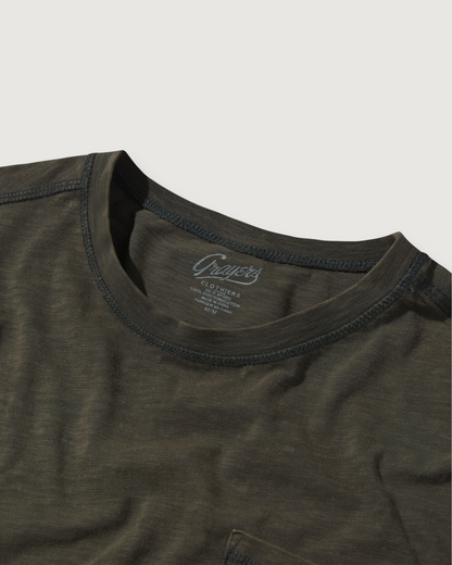 Hewitt Garment Dyed Pocket Tee - Washed Black