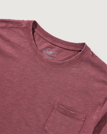 Hewitt Garment Dyed Pocket Tee - Brandy