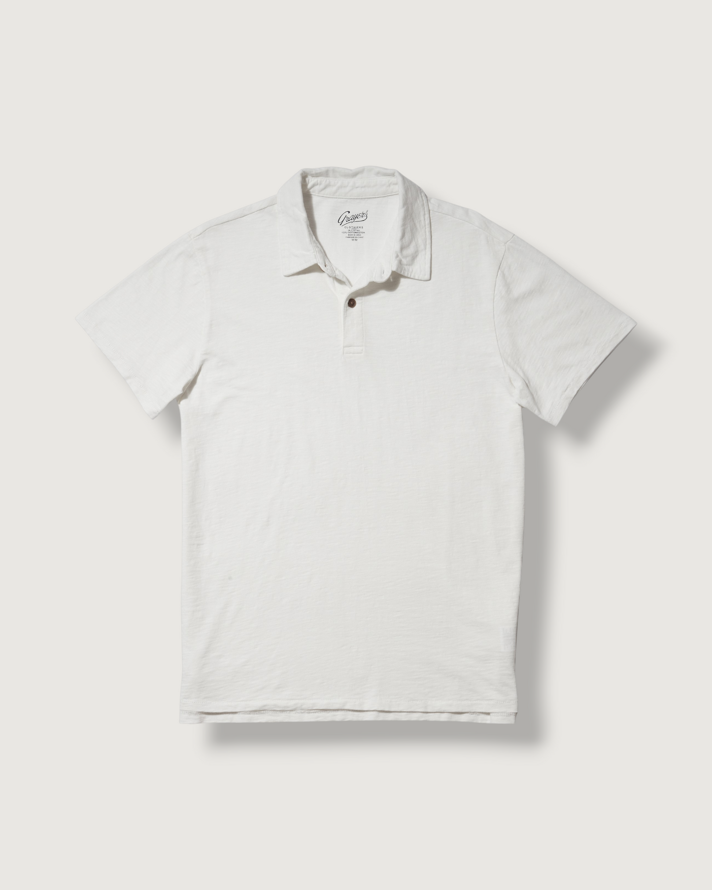 Sunwashed 2 Button Polo - White