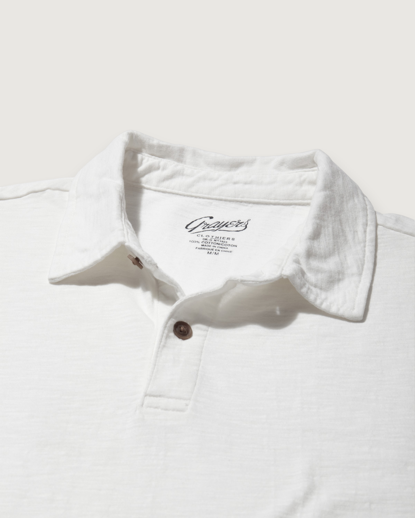 Sunwashed 2 Button Polo - White