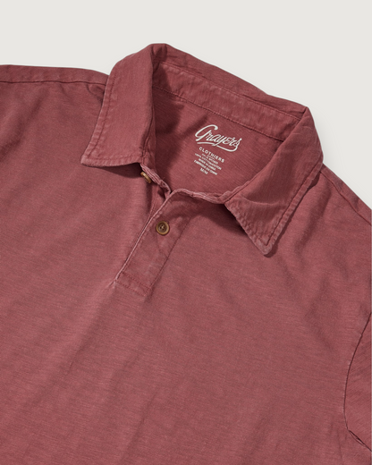 Sunwashed 2 Button Polo - Marsala