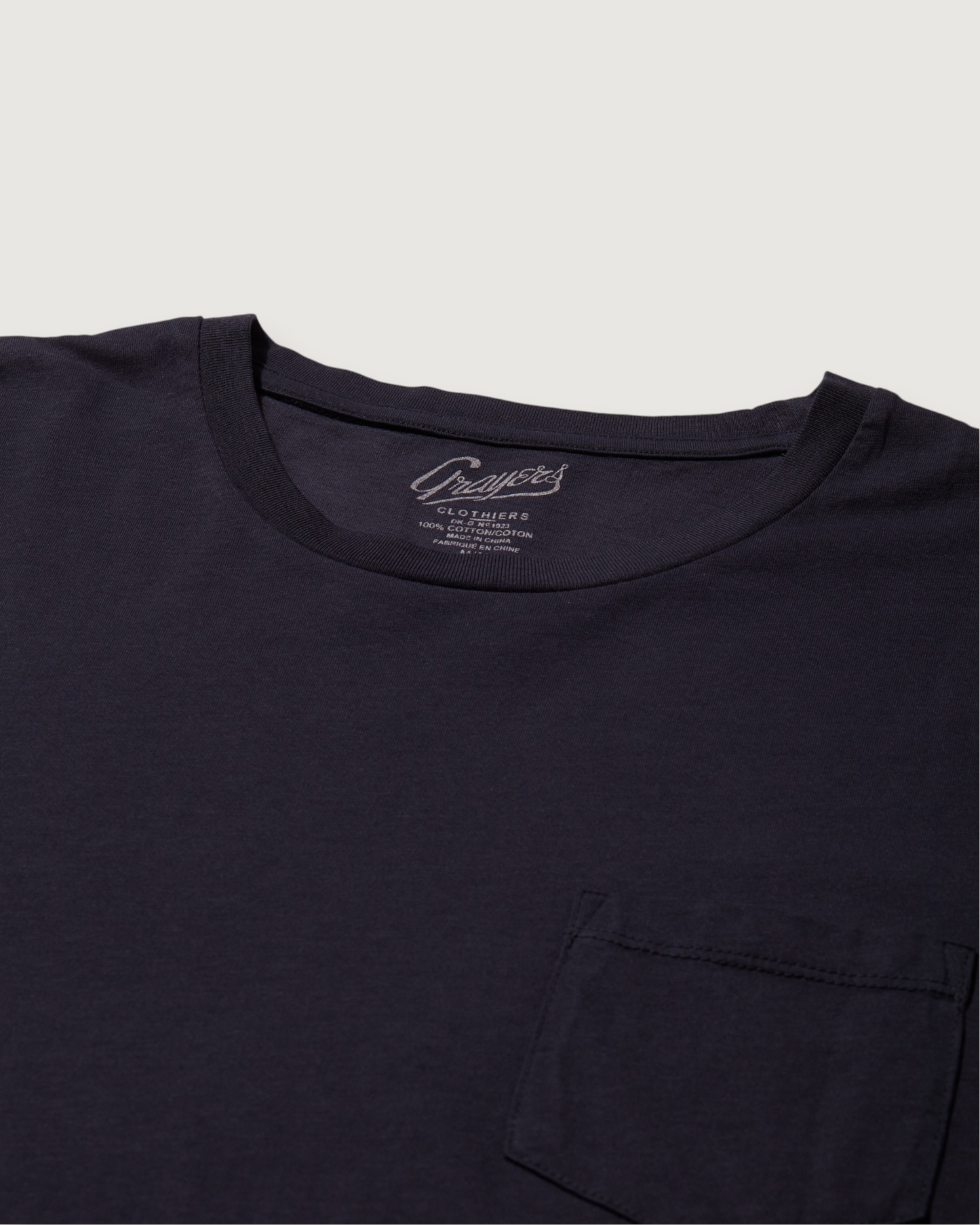 Pima Cotton Pocket Tee - Navy