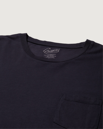 Pima Cotton Pocket Tee - Navy
