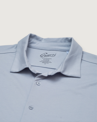Hackett Cotton Sorona Knit Shirt - Oxford Blue