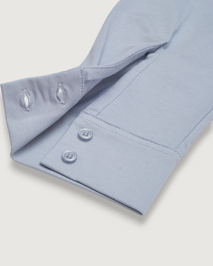 Hackett Cotton Sorona Knit Shirt - Oxford Blue