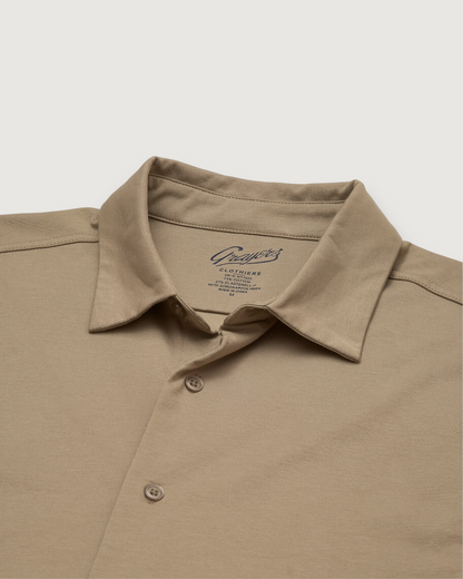Hackett Cotton Sorona Knit Shirt - Dune