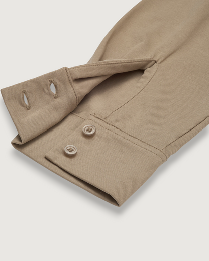 Hackett Cotton Sorona Knit Shirt - Dune