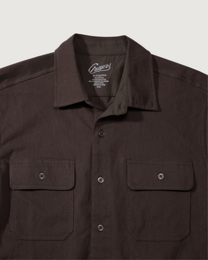Momo Sueded Jersey Work Shirt - Dark Chestnut