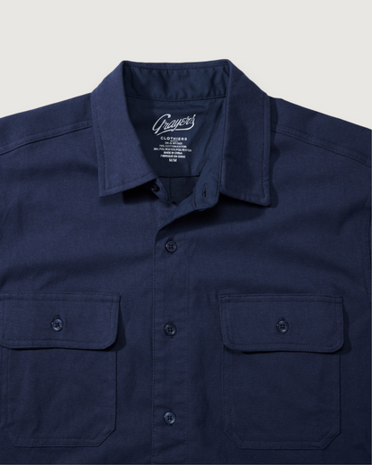 Momo Sueded Jersey Work Shirt - Navy