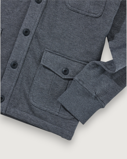 Boise Cotton Wool Terry Cardigan - Charcoal