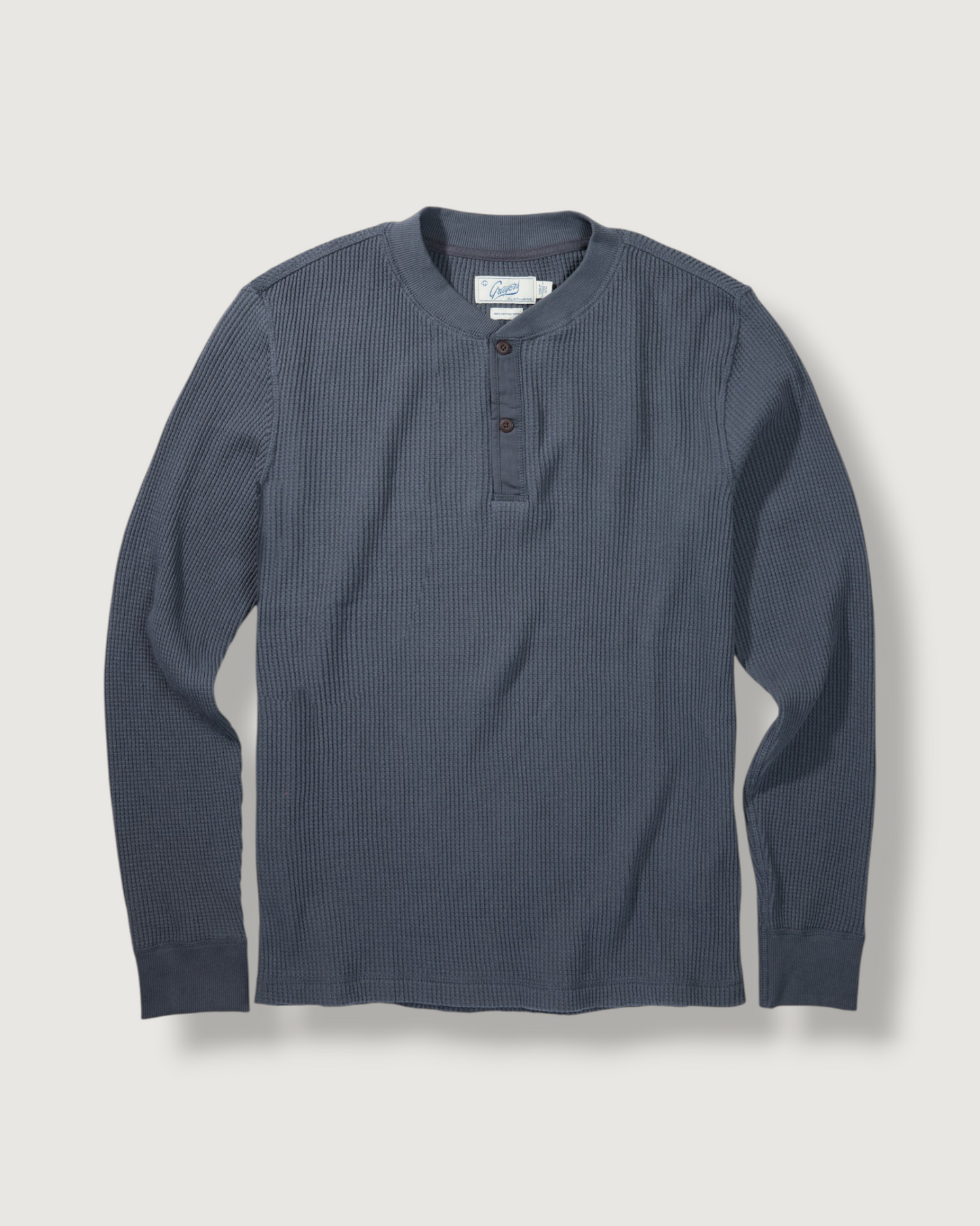 Brawny Waffle Henley - Battleship Gray