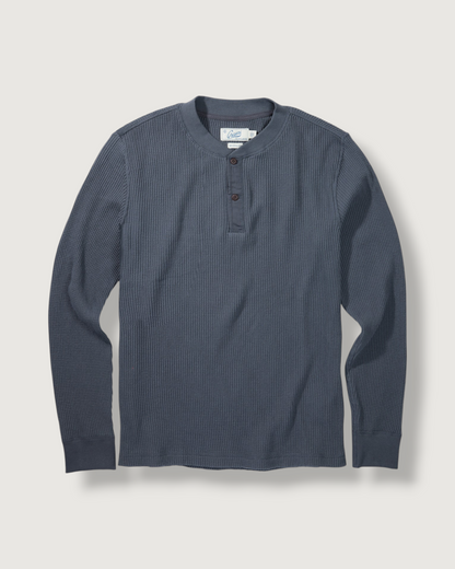 Brawny Waffle Henley - Battleship Gray