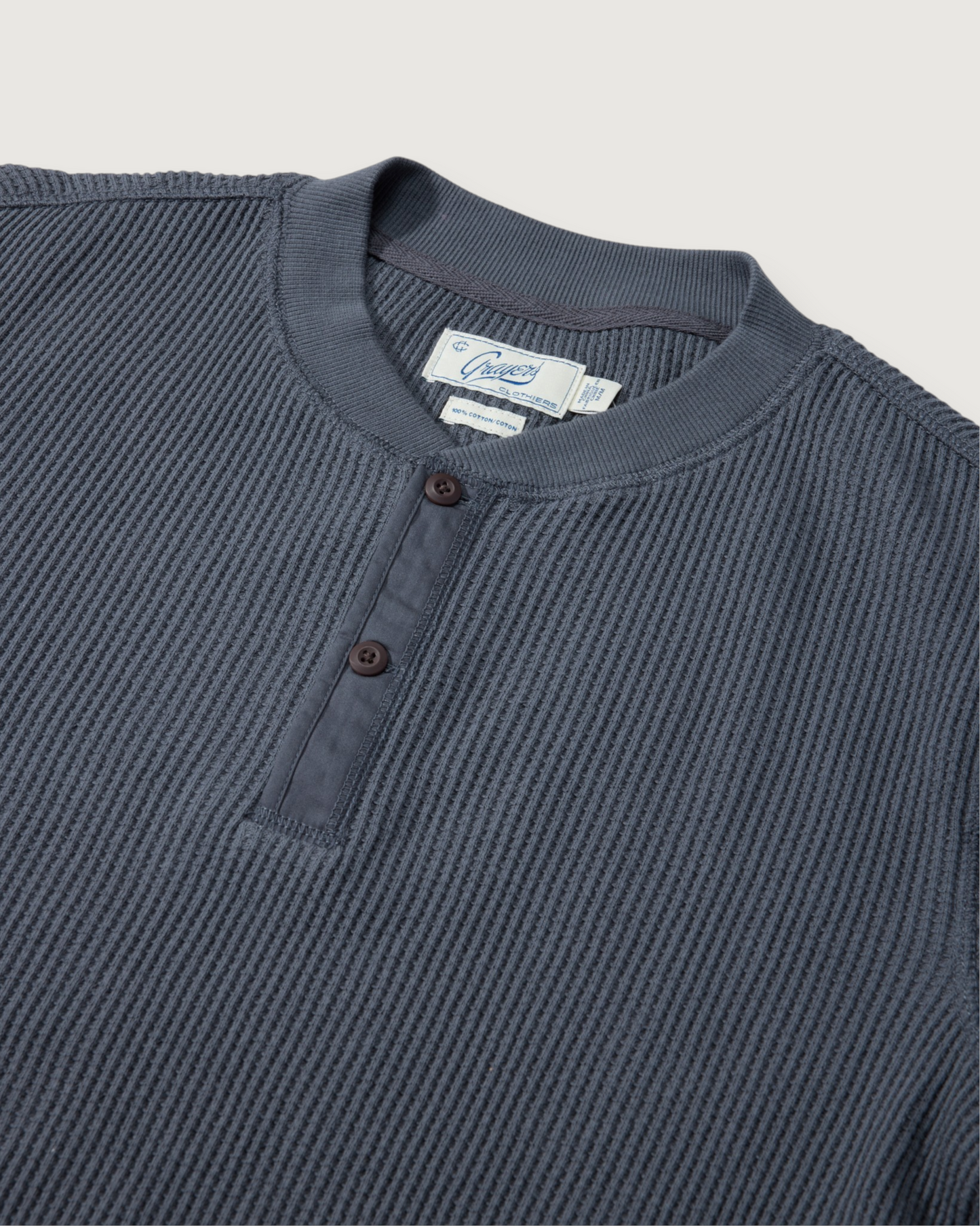 Brawny Waffle Henley - Battleship Gray