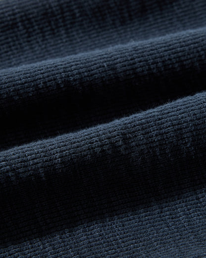 Clint Long Sleeve Waffle Henley - Dark Navy
