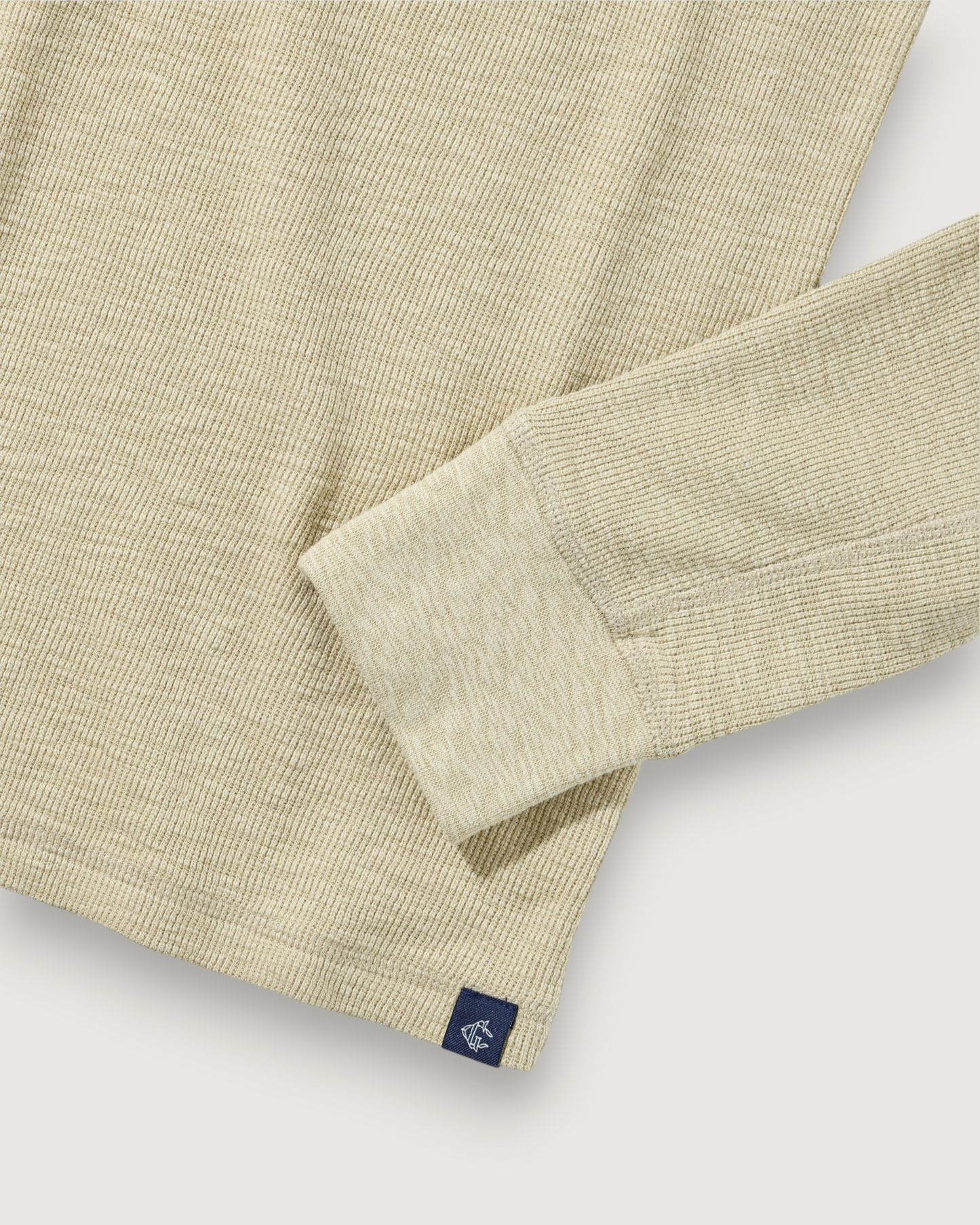 Clint Long Sleeve Waffle Henley - Dried Herb