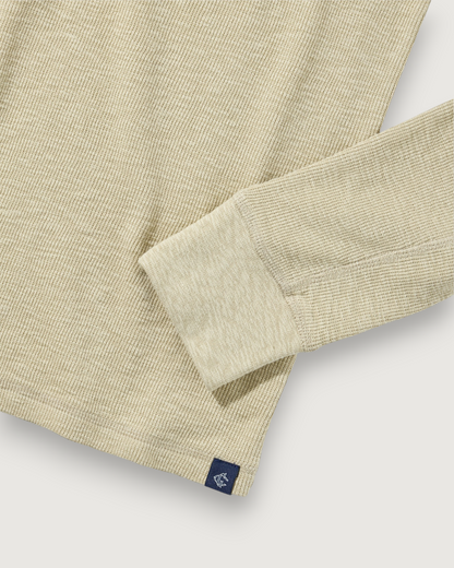 Clint Long Sleeve Waffle Henley - Dried Herb