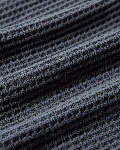 Waffle Button Front Camp Shirt - Charcoal
