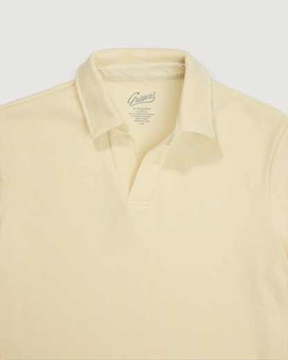 Waffle Johnny Collar Polo - Cream