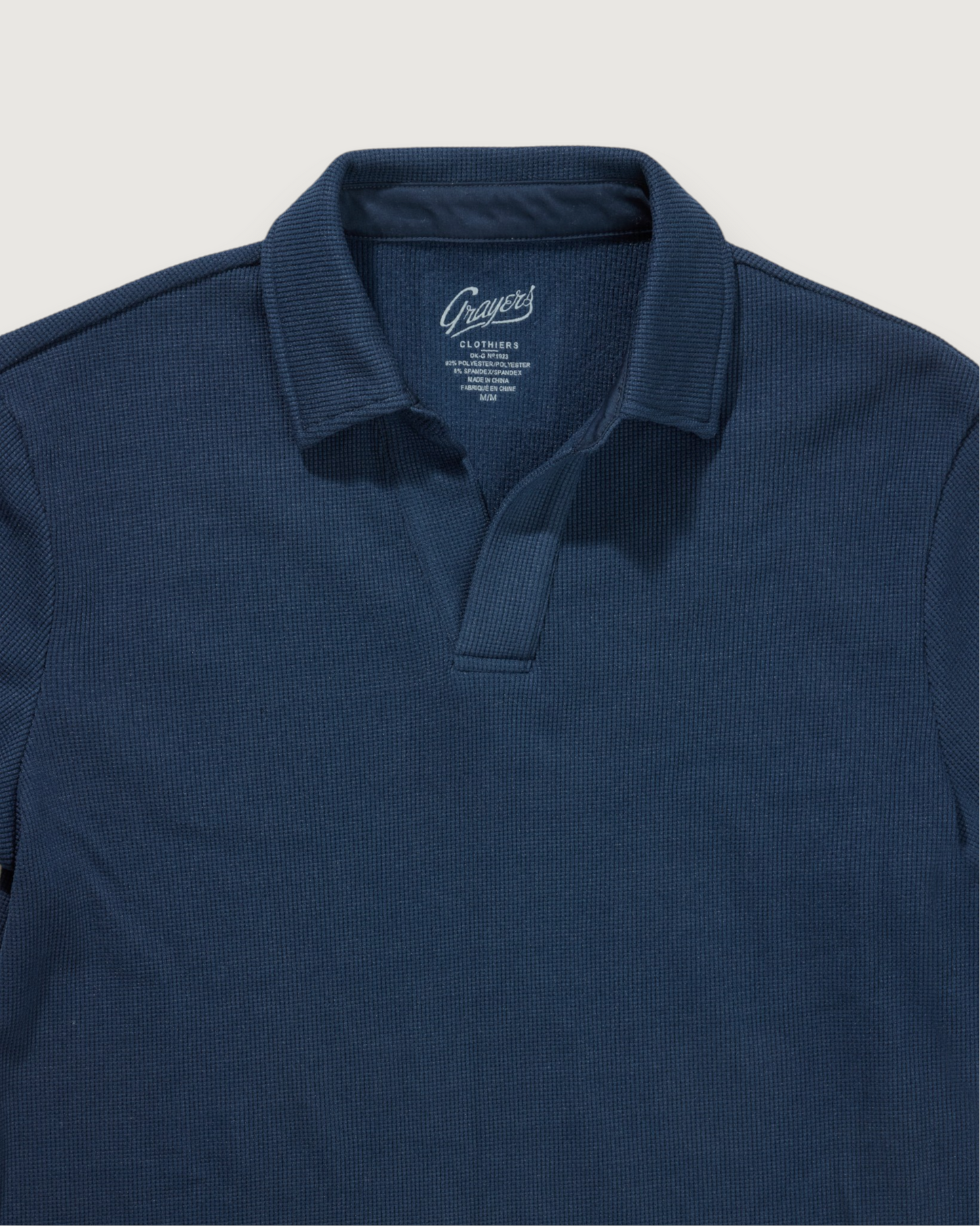 Waffle Johnny Collar  Polo - Navy