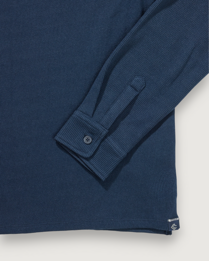 Waffle Johnny Collar  Polo - Navy