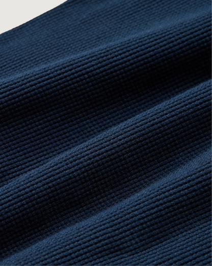 Waffle Johnny Collar  Polo - Navy