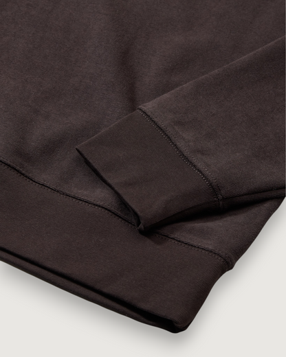 Pembroke Sueded Rib Jacquard 1/4 Zip - Dark Chocolate