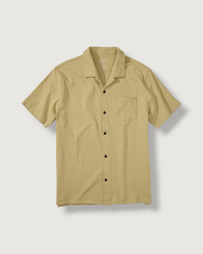 Moderno Jersey Seersucker Shirt - Dried Herb