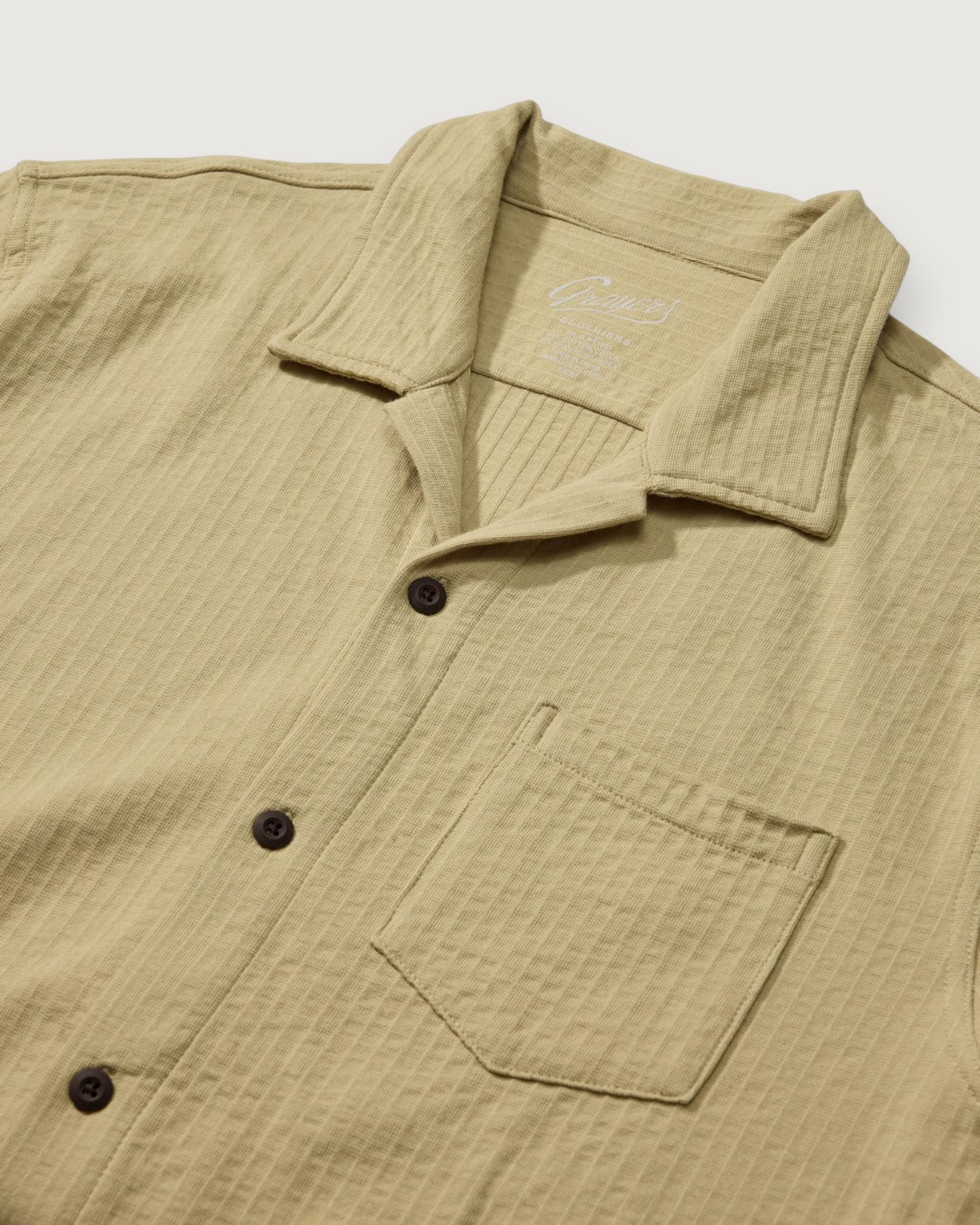 Moderno Jersey Seersucker Shirt - Dried Herb