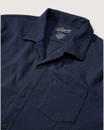 Moderno Jersey Seersucker Shirt - Navy