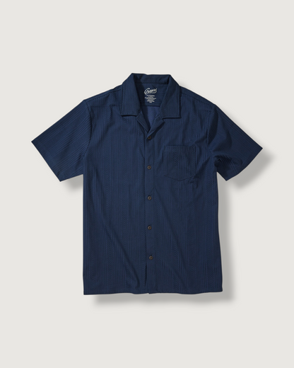 Manolo Jacquard Camp Shirt - Navy