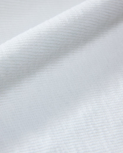 Clint Waffle Cotton Short Sleeve Henley - Antique White
