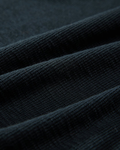 Clint Waffle Cotton Short Sleeve Henley - Dark Navy
